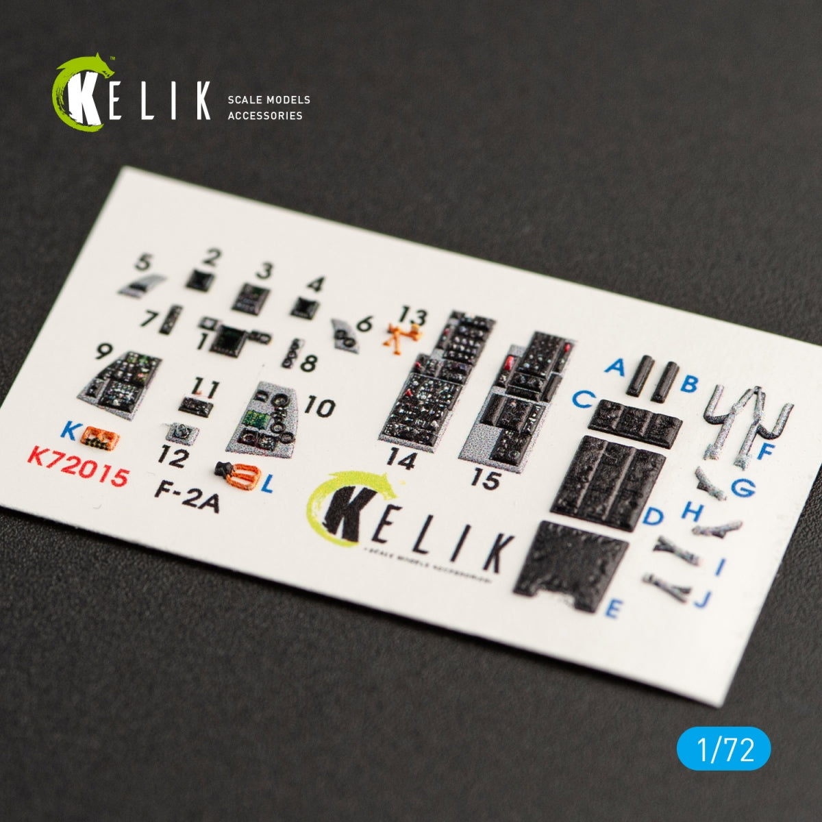 Kelik K72015 JASDF F-2A Fighter interior 3D decals for FineMolds kit 1/72