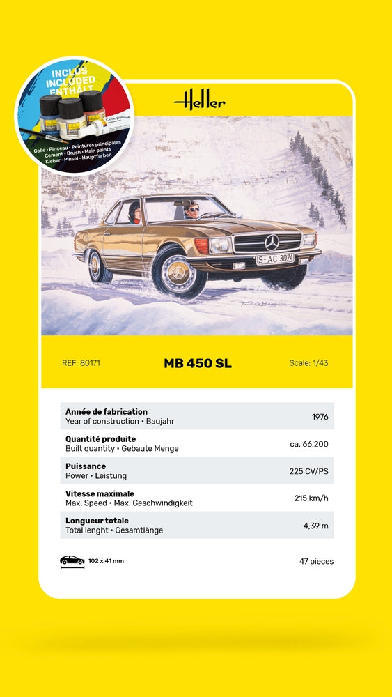 Heller 56171 Starter Set - MB 450 SL 1/43 – zdjęcie 4