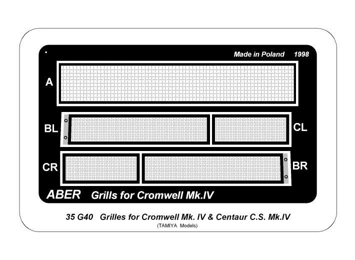 Aber 35G40 Siatki do Cromwell Mk.IV &amp;amp; Centaur C.S. Mk.IV 1/35 – immagine 9