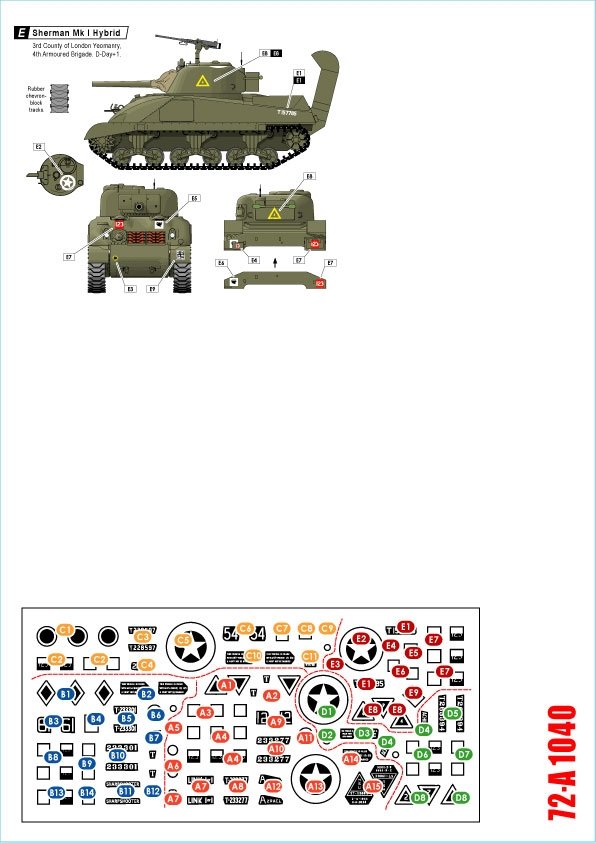 Star Decals 72-A1040 British Sharpshooters 75th D-Day Special. Sherman tanks of 3rd/4th County of London Yeomanry 1/72 – immagine 2