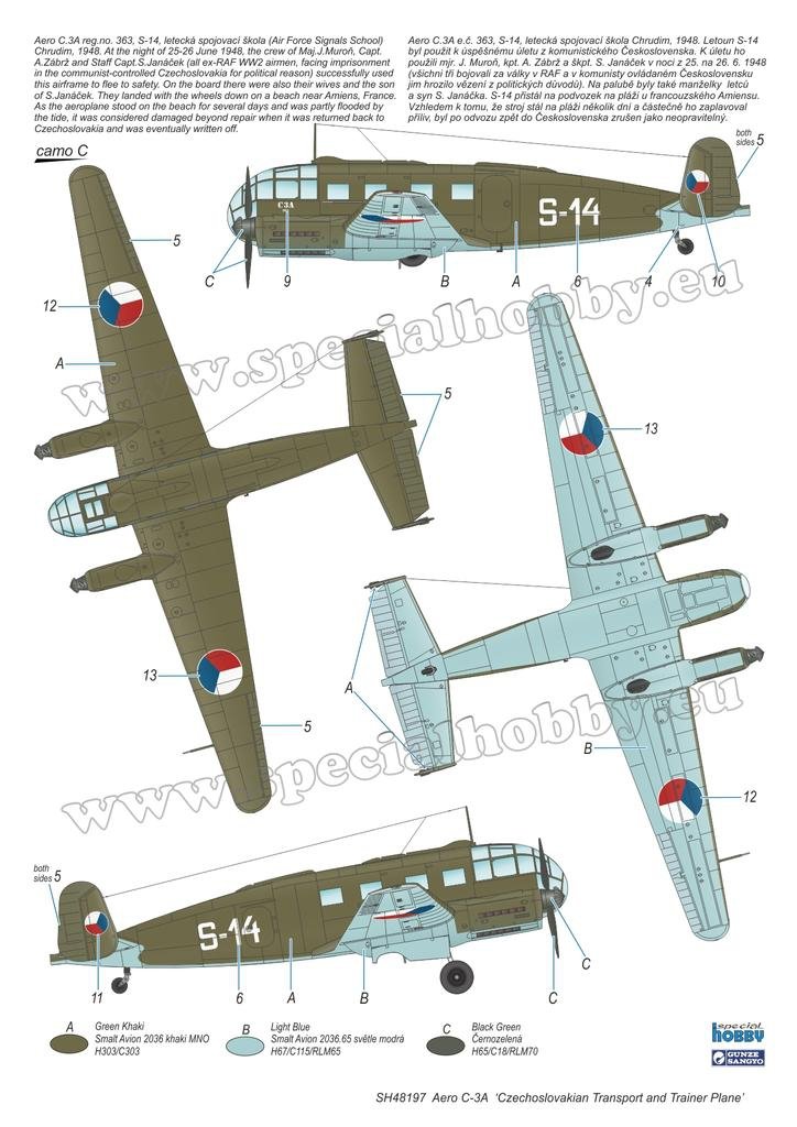 Special Hobby 48197 Aero C-3A &amp;#39;Czechoslovakian Transport and Trainer Plane&amp;#39; 1/48 – immagine 5