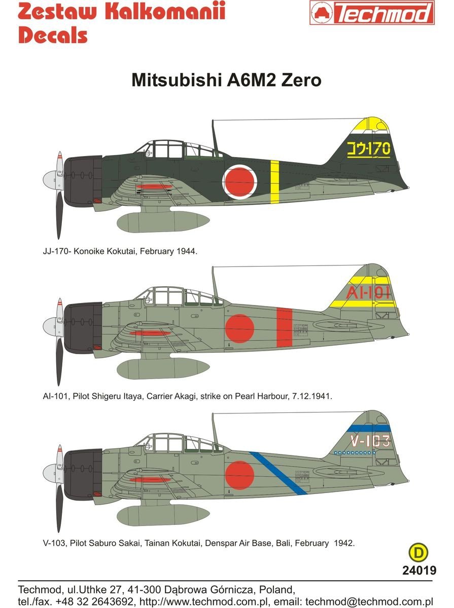 Techmod 24019 Mitsubishi A6M2 Zero 1/24 – zdjęcie 2