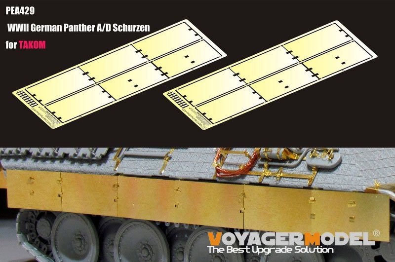 Maquette Voyager PEA429 Schürzen A/D allemand Panther de la Seconde Guerre mondiale (pour TAKOM) 1/35