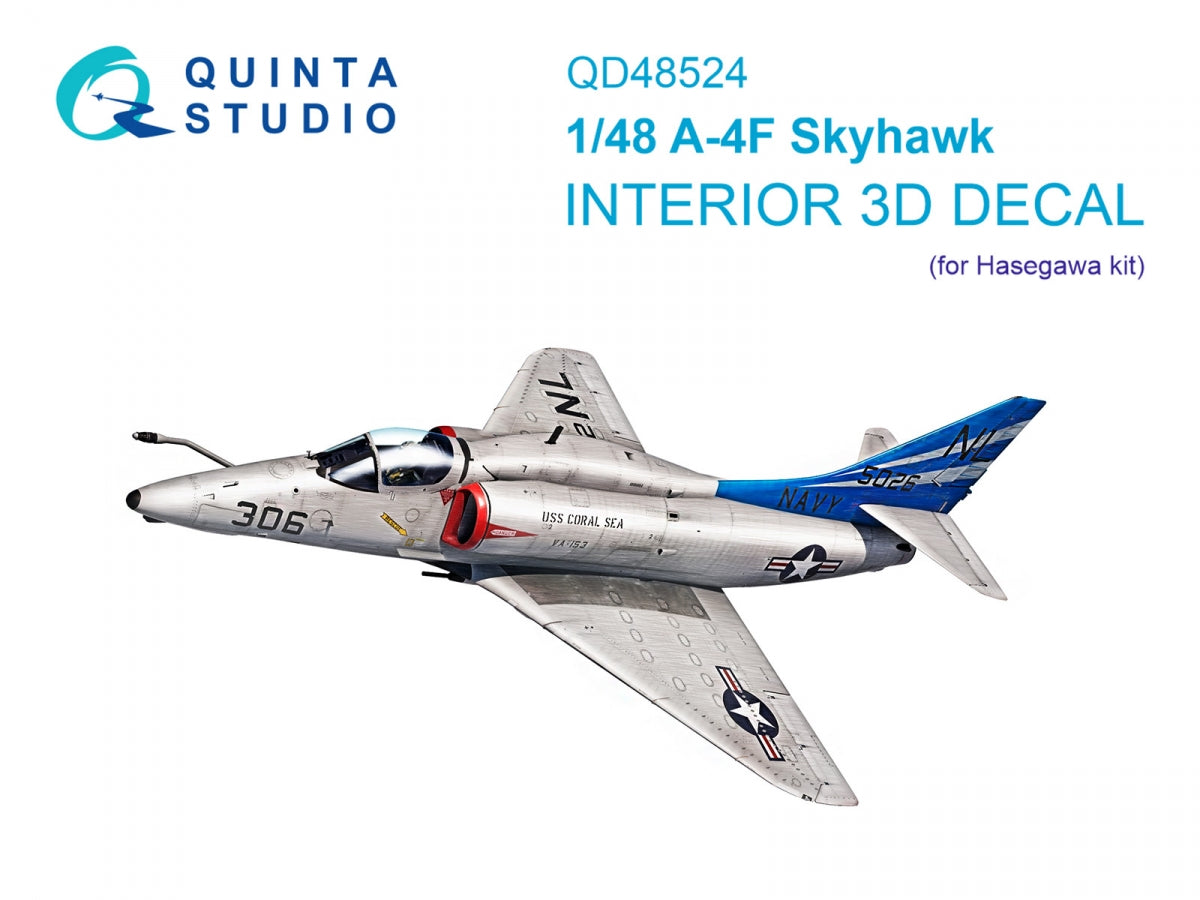 Quinta Studio QD48524 A-4F 3D-Printed & coloured Interior on decal paper (Hasegawa/Hobby2000) 1/48