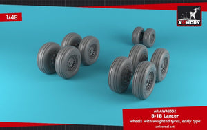 Armory Models AW48332 B-1B Lancer wheels w/ weighted tires, early 1/48 – immagine 2