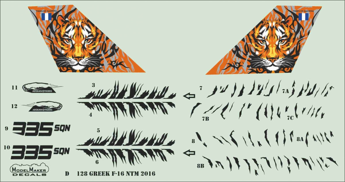 ModelMaker Decals D48128 Greek F-16 Nato Tiger Meet 2016 1/48 – immagine 4