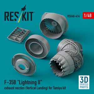 RESKIT RSU48-0414 F-35B &amp;quot;Lightning II&amp;quot; exhaust nozzles (Vertical Landing) for Tamiya kit (3D printed) 1/48 – immagine 2