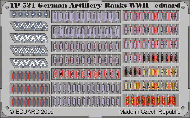 Eduard TP521 Grades d'artillerie allemande Seconde Guerre mondiale 1/35