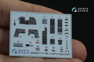 Intérieur imprimé en 3D et coloré sur papier décalcomanie Quinta Studio QD48211 F-5E-3 Tiger II (AFV Club) 1/48  – image 8