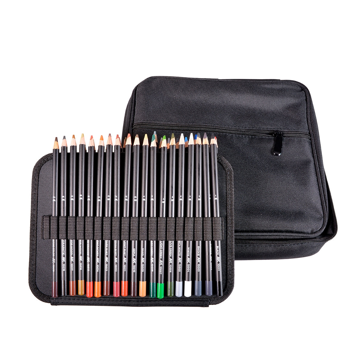 AK Interactive AK110050 WEATHERING PENCILS FULL RANGE CLOTH CASE WITH A ZIPPER