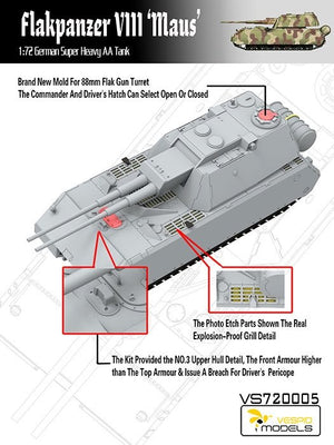 Vespid Models VS720005 Flakpanzer VIII MAUS 1/72 – immagine 3