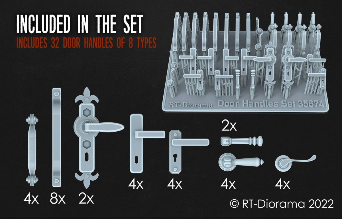 RT-Diorama 35674 Door Handles Set 1/35 – immagine 2