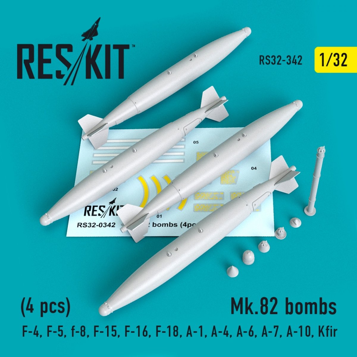 RESKIT RS32-0342 MK.82 BOMBES (4 PIÈCES) 1/32