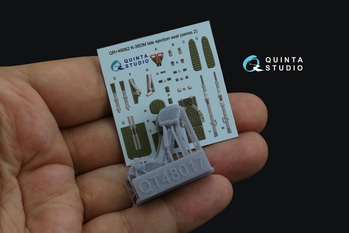 Quinta Studio QR+48062 K-36DM Series2 (late) ejection seat (for MiG-29, MiG-31, Su-27, Su-33, Su-34 aircraft since 2008) (All kits) 1/48 – immagine 2