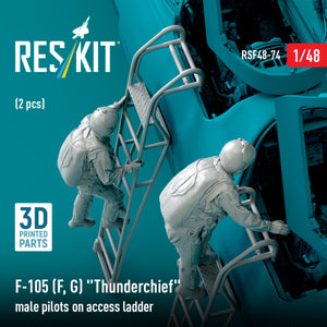 RESKIT RSF48-0074 F-105 (F, G) « Thunderchief » Pilotes masculins sur échelle d&amp;#39;accès (2 pièces) (Impression 3D) 1/48 – image 3