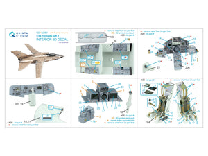 Quinta Studio QD+32263 Tornado GR.1 3D-Printed &amp; coloured Interior on decal paper (Revell) (with 3D-printed resin parts) 1/32