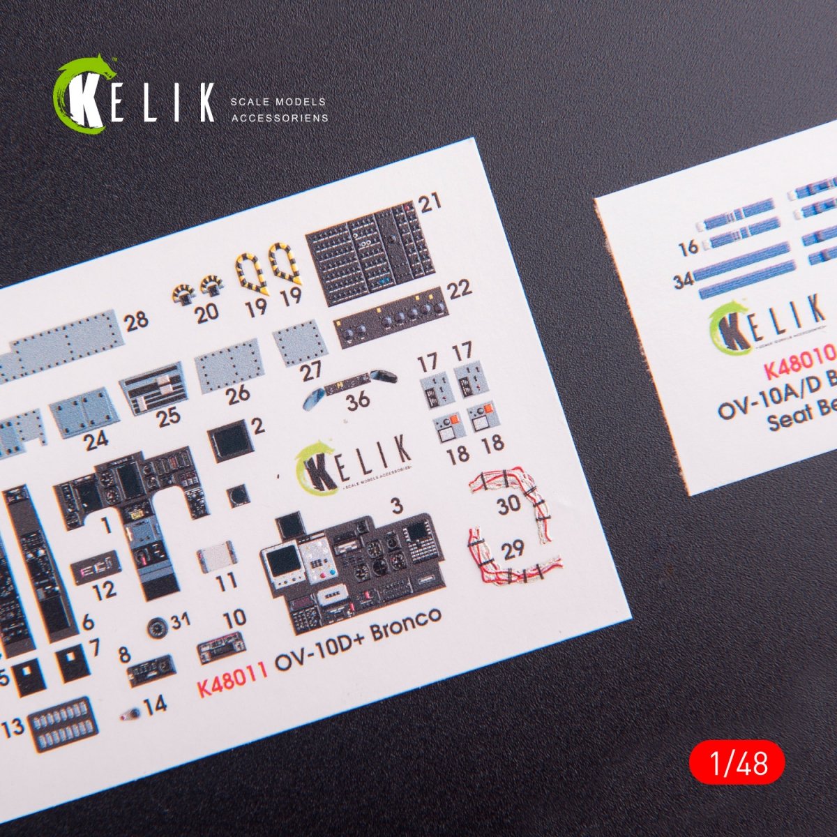 KELIK K48011 OV-10D+ BRONCO INTERIOR 3D DECALS FOR ICM KIT 1/48 – immagine 8