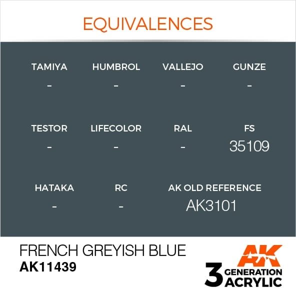 AK Interactive AK11439 French Greyish Blue 17ml – imagen 3