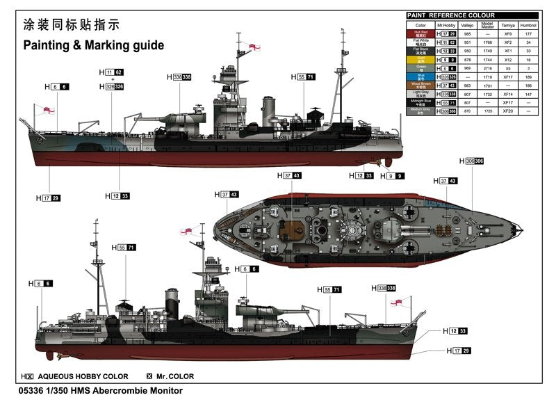 Trumpeter 05336 HMS Abercrombie Monitor 1/350 – immagine 3