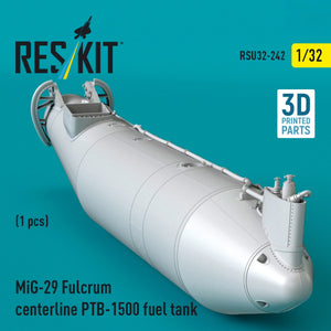 RESKIT RSU32-0242 MiG-29 Fulcrum centerline PTB-1500 fuel tank (1 pcs) (3D Printed) 1/32