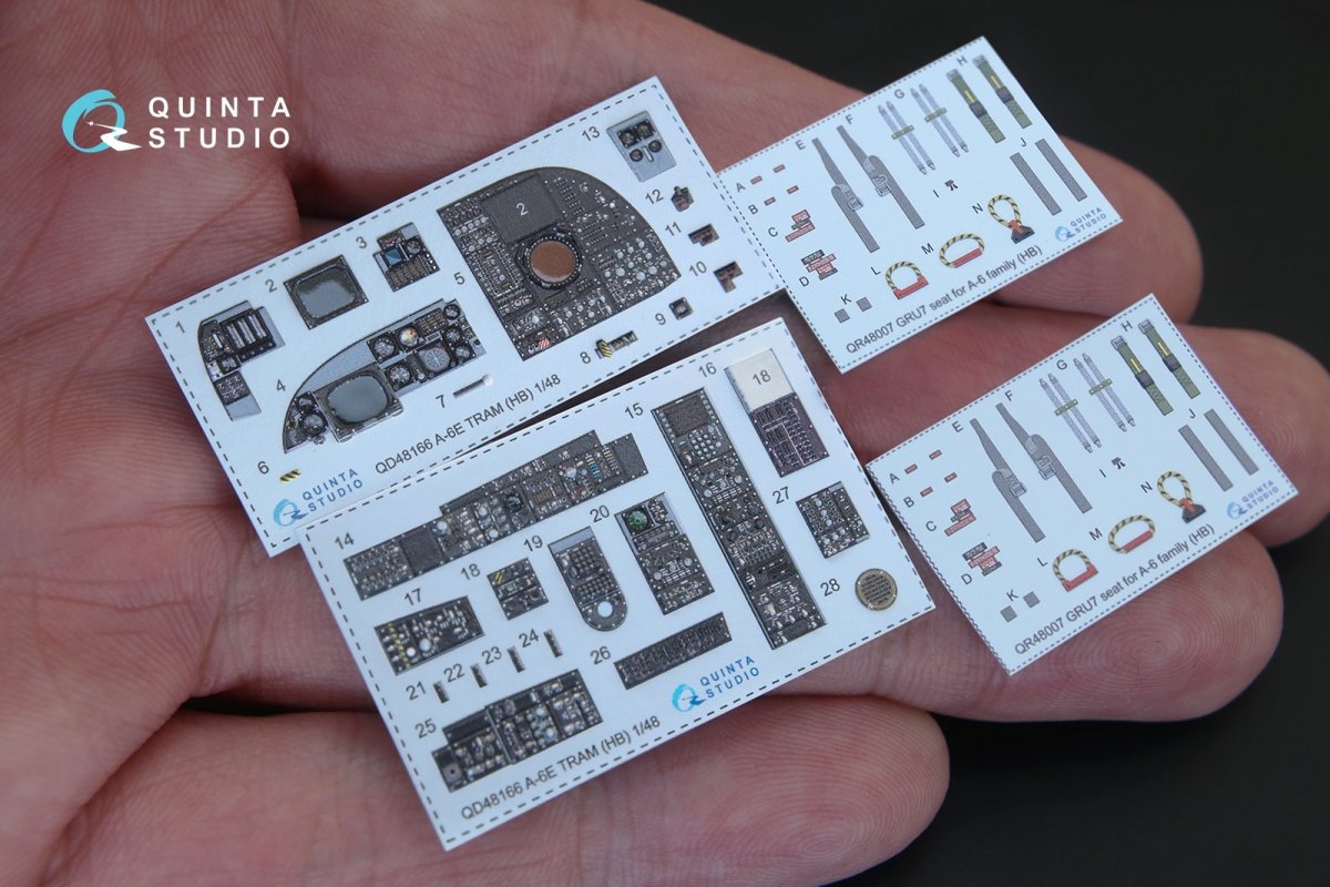 Quinta Studio QD48166 A-6E TRAM Intruder 3D-Printed &amp;amp; coloured Interior on decal paper (for HobbyBoss kit) 1/48 – immagine 2