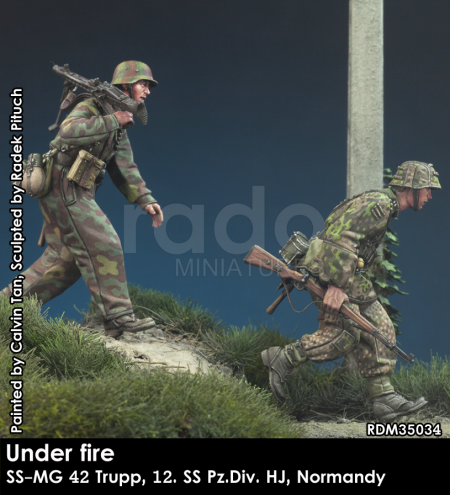 RADO Miniatures RDM35034 Sous le feu ennemi. Équipe W-SS MG 42, 12e SS-Pz.Div. HJ, Normandie 1944, échelle 1/35  – image 4