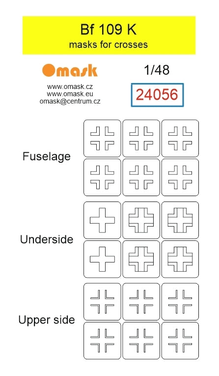 Omask 24056 Bf 109 K masks for crosses 1/48