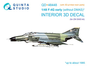 Quinta Studio QD+48448 F-4G early 3D-Printed &amp;amp; coloured Interior on decal paper (Zoukei Mura SWS) (with 3D-printed resin parts) 1/48