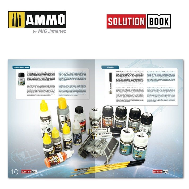 AMMO of Mig Jimenez 6520 SOLUTION BOOK. HOW TO PAINT IMPERIAL GALACTIC FIGHTERS (Multilingual) – immagine 2