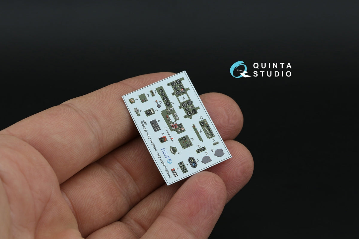 Quinta Studio QD48610 A6M5 Zero (Nakajima Production) 3D-Printed &amp;amp; coloured Interior on decal paper (Eduard) 1/48 – immagine 9