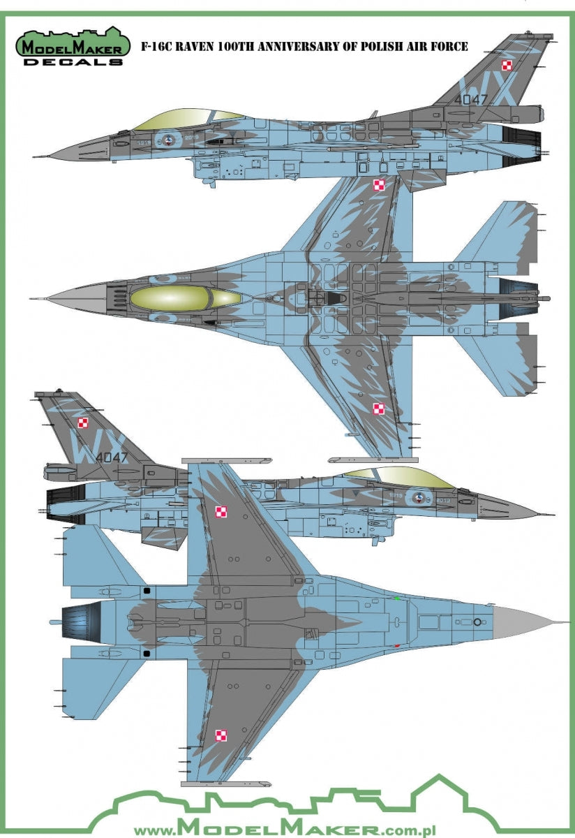 ModelMaker Decals MD48138 Polish F-16C RAVEN 100th Anniversary of Polish Air Force - masks set 1/48