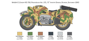 Italeri 7406 ZUNDAPP KS 750 with Sidecar 1/9 – zdjęcie 3