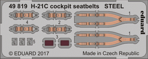Ceintures de sécurité de cockpit Eduard 49819 H-21C ACIER ITALERI 1/48