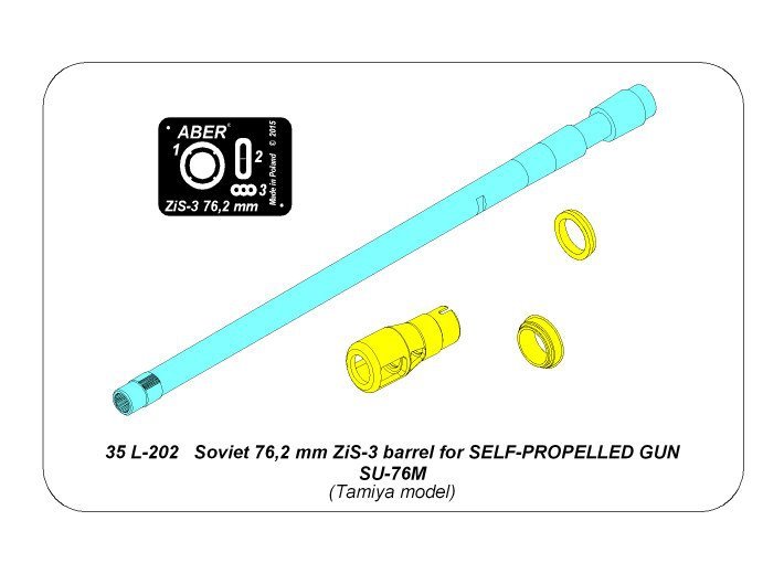 Aber 35L-202 Soviet 76,2mm ZiS-3 barrel for SELF-PROPELLED GUN SU-76M 1/35 – Bild 6