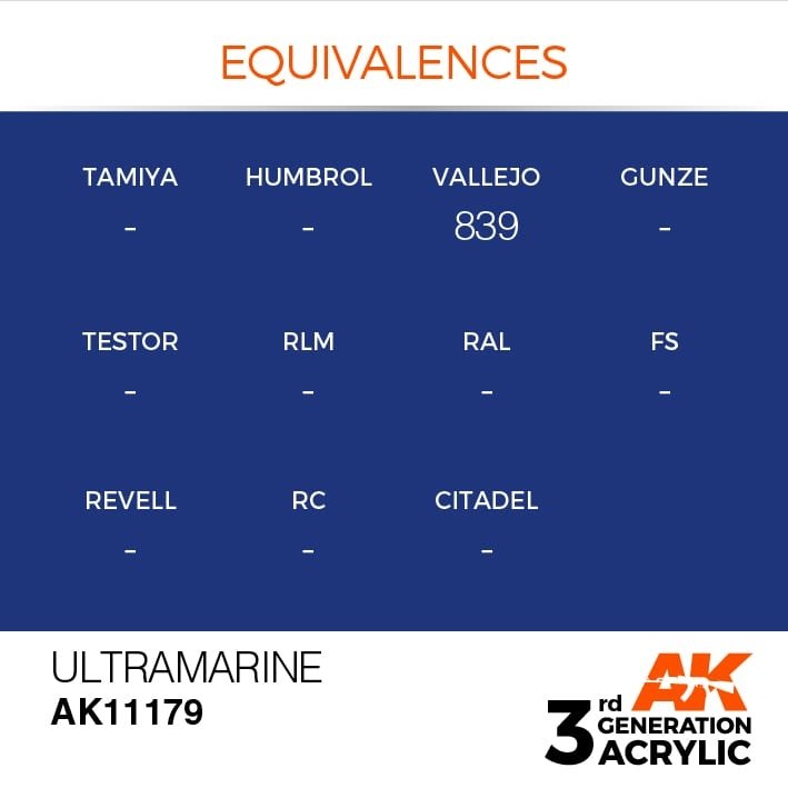 AK Interactive AK11179 ULTRAMARINE – STANDARD 17ml – imagen 3