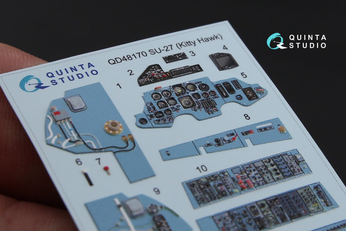 Quinta Studio QD48170 Su-27 3D-Printed coloured Interior on decal paper (for KittyHawk kit) 1/48 – zdjęcie 5