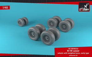 Armory Models AW48332 B-1B Lancer wheels w/ weighted tires, early 1/48 – immagine 4