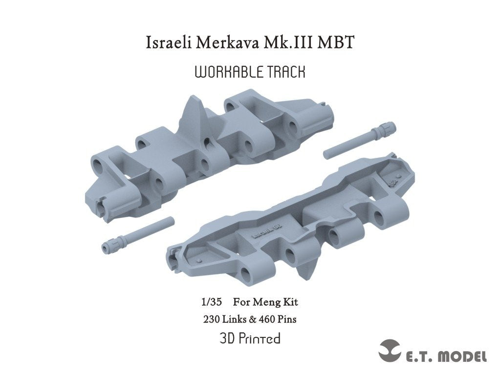 ET Model P35-055 Char de combat principal israélien Merkava Mk.III Chenilles fonctionnelles (Impression 3D) 1/35 