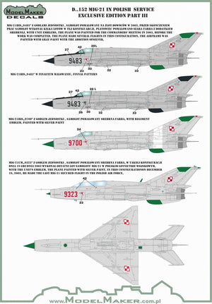 ModelMaker Decals D48152 MiG-21 in Polish service exclusive edition part III 1/48 – immagine 7