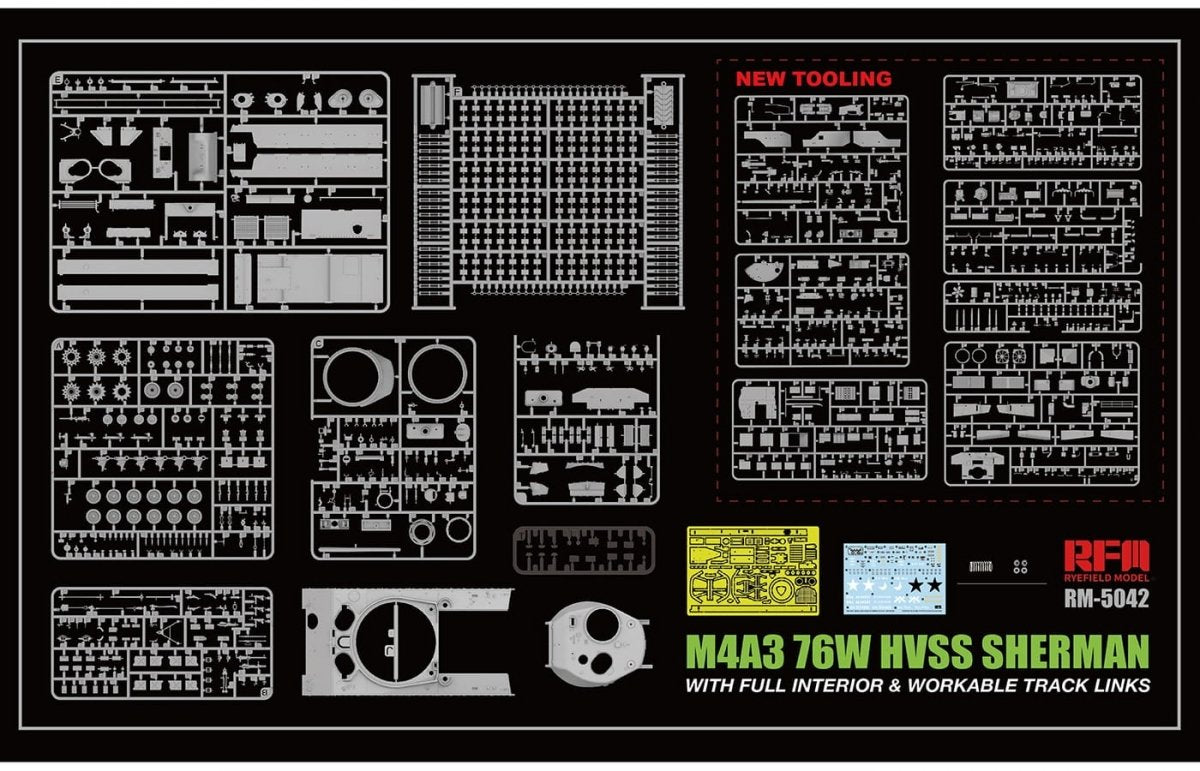 Maquette Rye Field M4A3 76W HVSS Sherman, échelle 1/35, avec intérieur complet – image 2