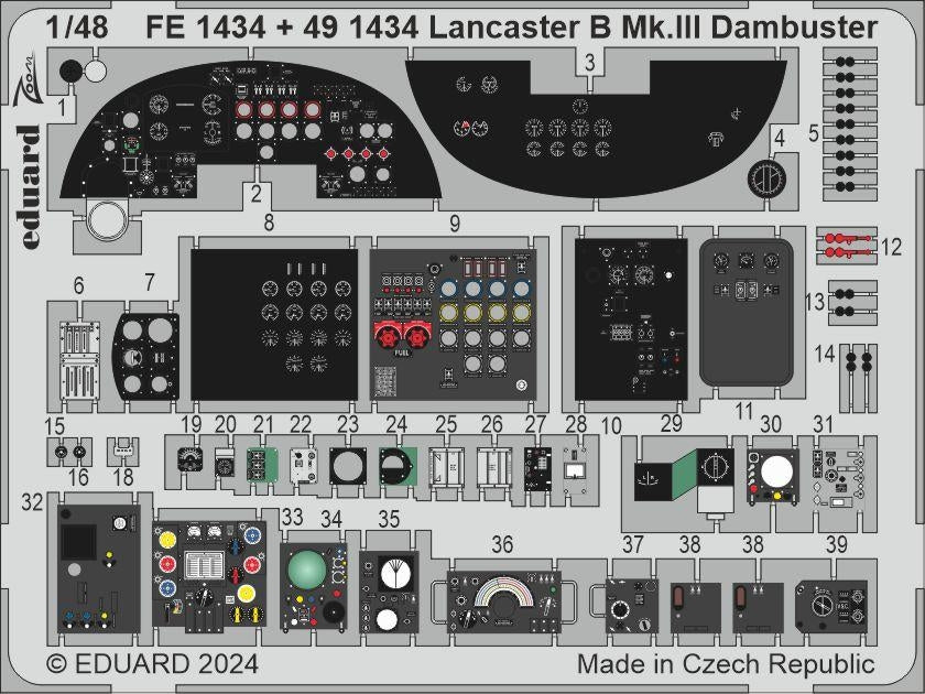 Maquette Eduard 491434 Lancaster B Mk. III Dambuster (HONG KONG MODELS) à l'échelle 1/48