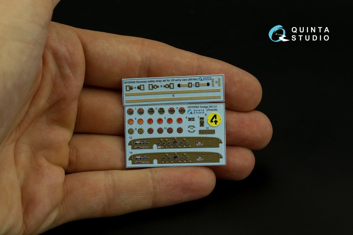 Quinta Studio QD35062 Dodge WC-51 3D-Printed &amp;amp; coloured Interior on decal paper (Zvezda) 1/35 – imagen 7