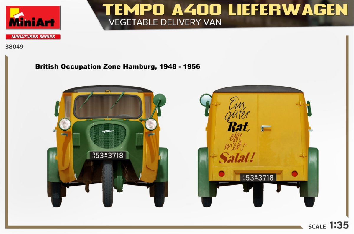 MiniArt 38049 TEMPO A400 LIEFERWAGEN. VEGETABLE DELIVERY VAN 1/35 – immagine 5