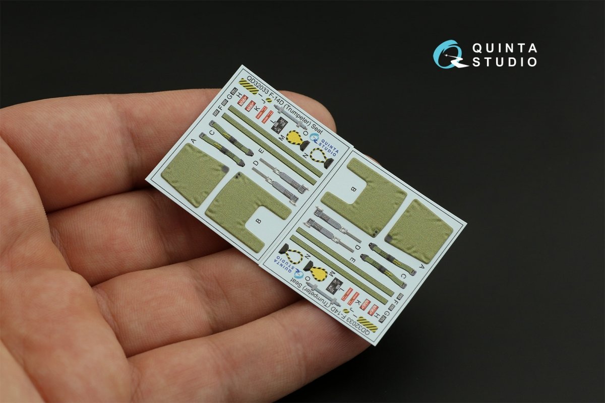 Quinta Studio QD32033 F-14D 3D-Printed &amp;amp; coloured Interior on decal paper ( Trumpeter ) 1/32 – immagine 11