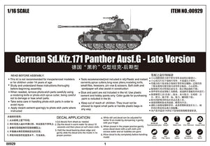 Trumpeter 00929 German Sd.Kfz.171 Panther Ausf.G - Late Version 1/16 – immagine 6