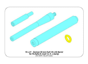 Aber 16 L-21 German barrel 50mm KwK 38L/42 forPz.Kpfw.IIIAusf.G,H,J (early) / Lufa 50mm KwK 38L/42 do czołgu Panzer III G,H,J wczesny 1/16 – immagine 4