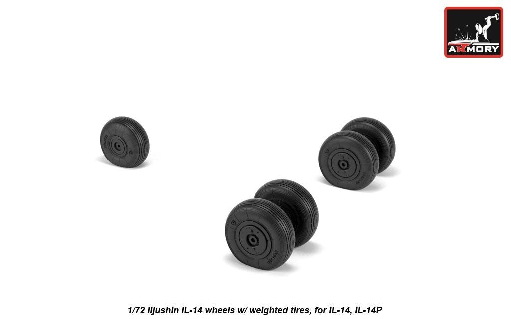 Armory Models AW72059 Iljushin IL-14 Crate wheels w/ weighted tires 1/72 – immagine 3
