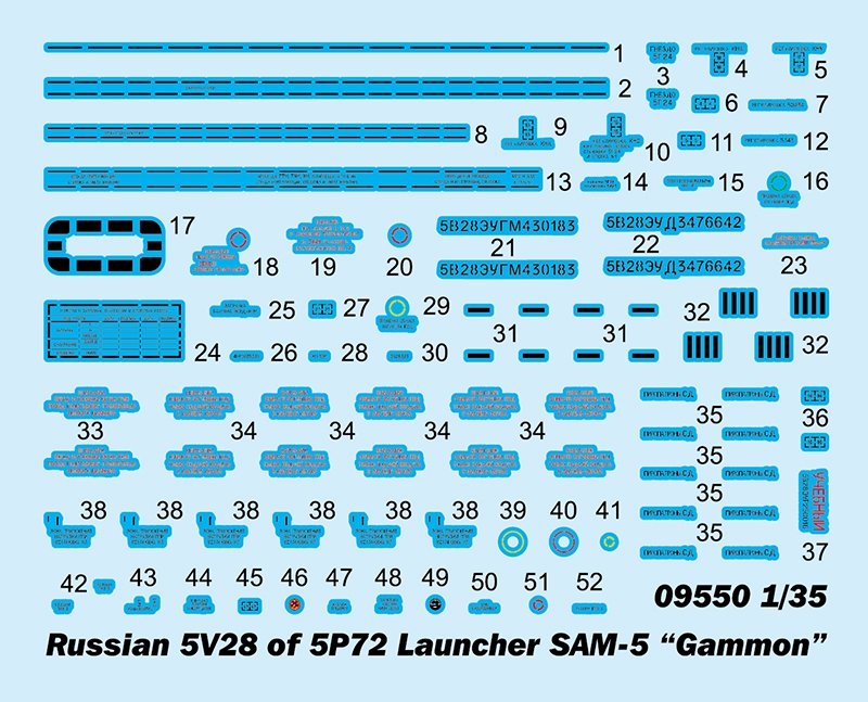 Trumpeter 09550 Russian 5V28 of 5P72 Launcher SAM-5 &amp;quot;Gammon&amp;quot; 1/35 – immagine 3