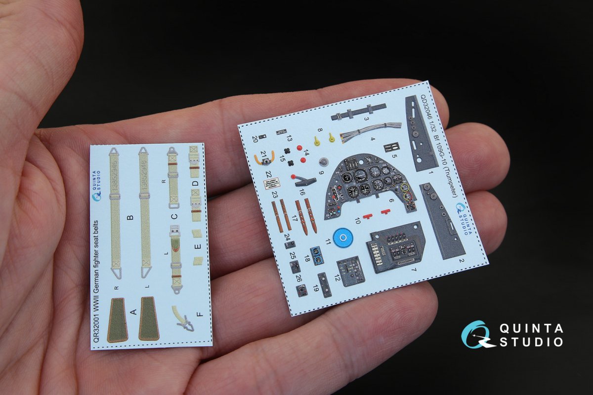 Quinta Studio QD32046 Bf 109G-10 3D-Printed &amp;amp; coloured Interior on decal paper (for Trumpeter kit) 1/32 – Bild 3