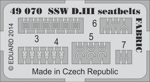 Eduard 49070 SSW D. III seatbelts FABRIC 1/48 EDUARD – imagen 2